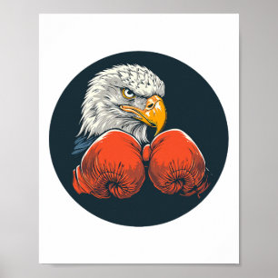 Poster Águia Poderosa Com Luvas De Boxing Para Um Lo Dinâ