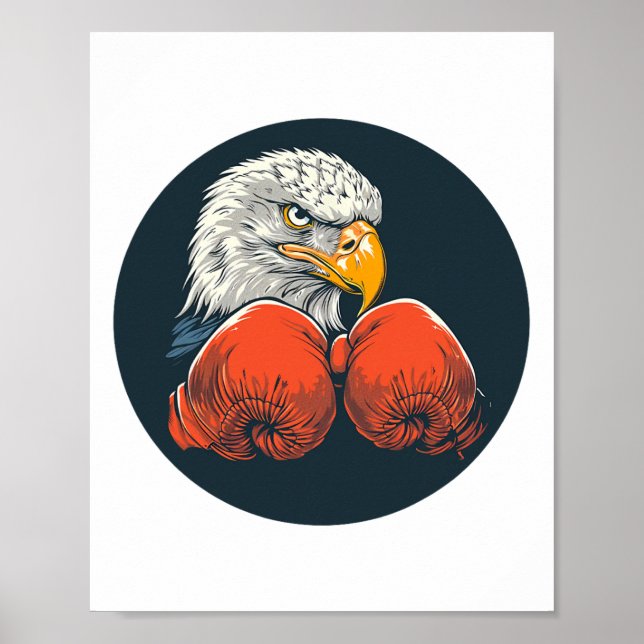 Poster Águia Poderosa Com Luvas De Boxing Para Um Lo Dinâ (Frente)