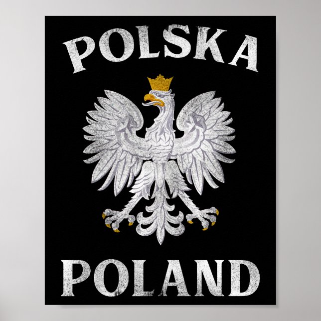 Poster Águia Polonesa T Polônia Casaco de Armas Polska (Frente)