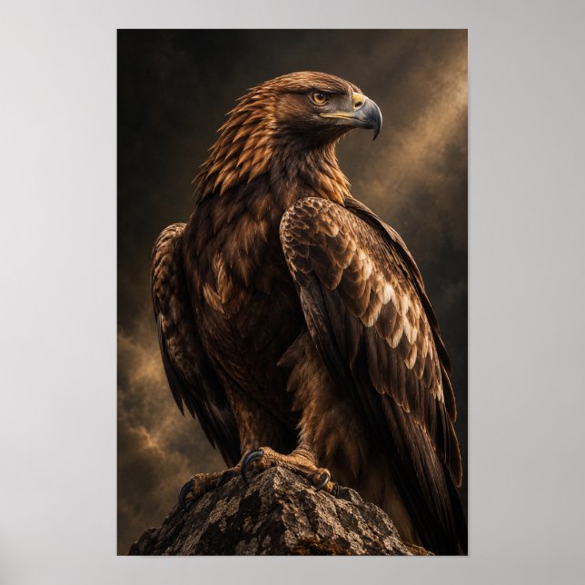 Poster Águia Real Empoleirada em Rocha Arte Dramática de  (Frente)