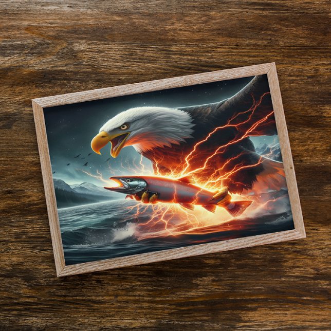 Poster Águia Soares sobre Peixes em Água (Criador carregado)