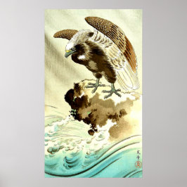 Poster Águia sobre Waves Tsuchiya Koitsu 1930
