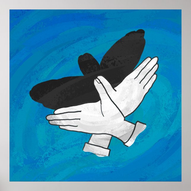 Pôster Águia Sombra em Azul (Frente)