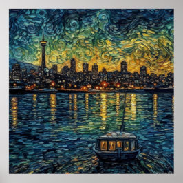 Poster Agulha do espaço no estilo van Gogh