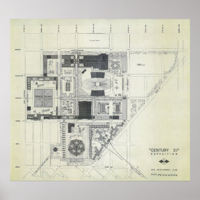 Poster Agulha espacial Conceito Aéreo Desenho 2 (Frente)