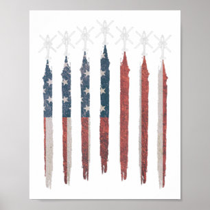 Poster AH64 Helicóptero Apache American Flag Apache Squad