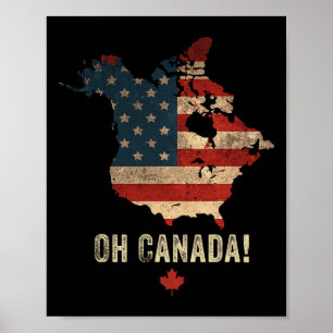 Poster Ah Canadá! Camisa engraçada Trump 47 Mapa do Canad