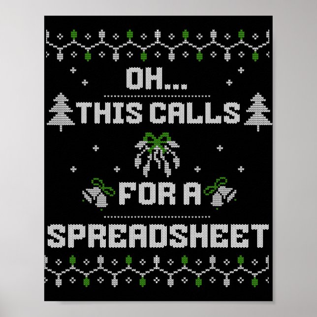 Poster Ah, Isso Uma Planilha Natal Feio Para (Frente)