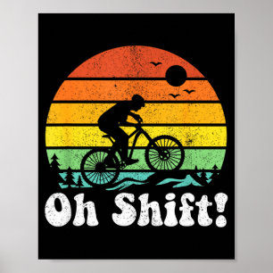 Poster Ah Mudança Ciclista De Bicicleta De Montanha Diver
