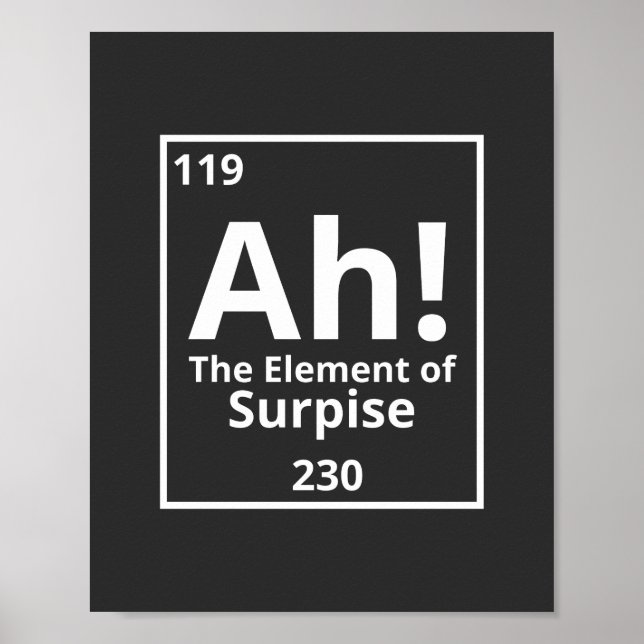 Poster ah o elemento de mesa periódica surpreendente (Frente)
