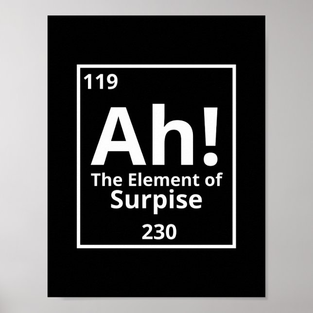 Poster ah o elemento de mesa periódica surpreendente (Frente)