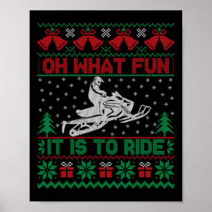 Poster Ah Que Diversão É Andar De Moto De Neve Natal Feio