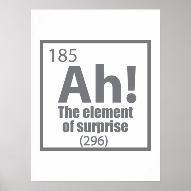 Poster Ah! The Element of Surprise Funny Chemistry Joke (Frente)
