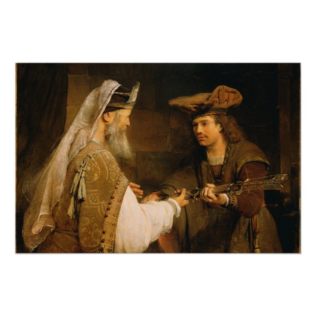 Pôster Ahimelech dando a espada de Golias a David (Frente)