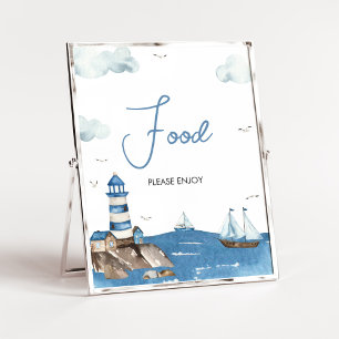 Poster Ahoy, é uma Comida Chá de fraldas Náutica