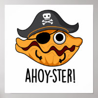Ahoy ster Engraçado Pirata Oyster Pun