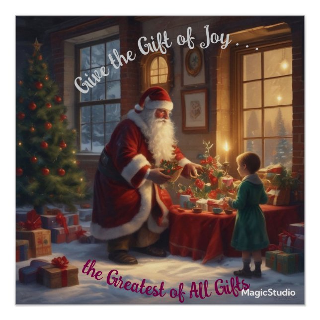 Pôster AI baixável Dê o presente de alegria Poster (Frente)