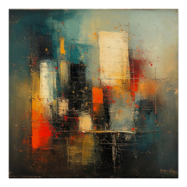 Pôster Ai gerou abstrato e cidade resiliente