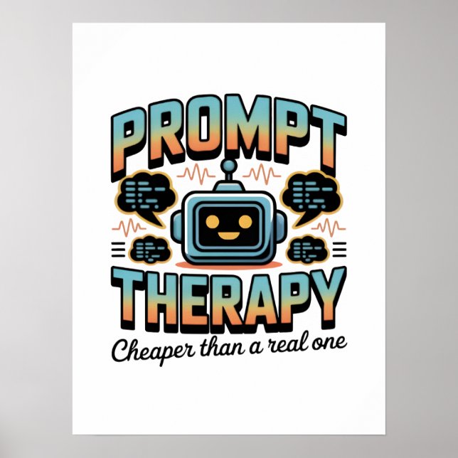 Poster AI Therapy Graphic – Prompt Engineering Design (Frente)