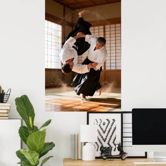 Poster Aikido Japonês (Escritório em casa)