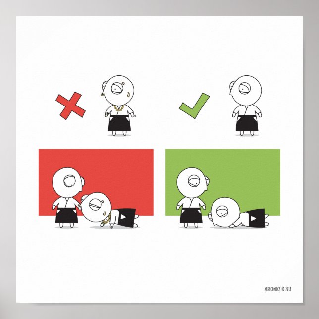 Poster Aikido - Regra Dojo nº 3 (Frente)