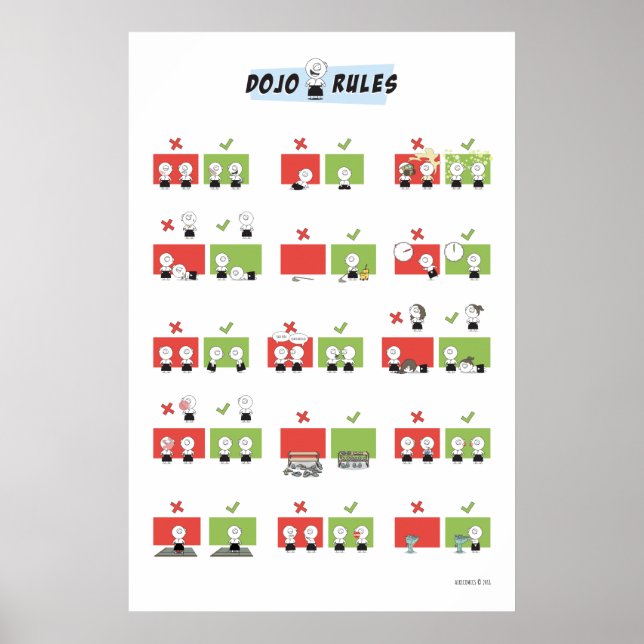 Poster Aikido - Regras Dojo (Frente)