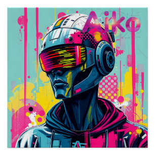 Pôster AiKo Grunge Gráfico #3