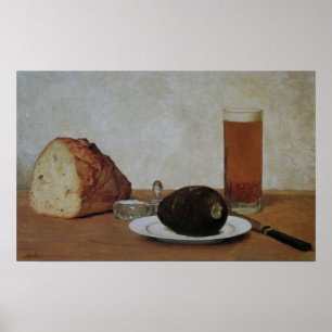 Pôster Ainda cerveja da vida e rabanete - Albert Anker