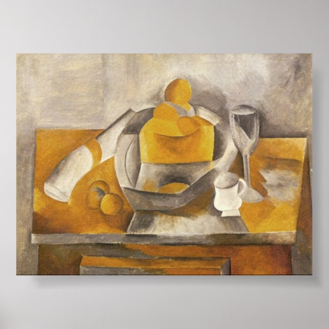Poster Ainda com Brioche por Picasso (1909) (Frente)