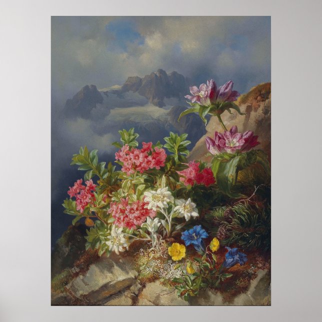 Poster Ainda com Flores Alpinas - Andreas Lach (Frente)