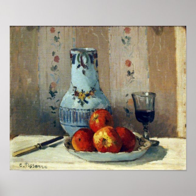 Poster Ainda com Maçãs e Pitcher - Pissarro (Frente)