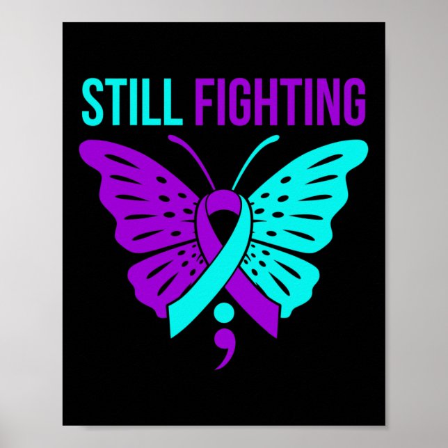 Poster Ainda lutando contra a conscientização para o suic (Frente)