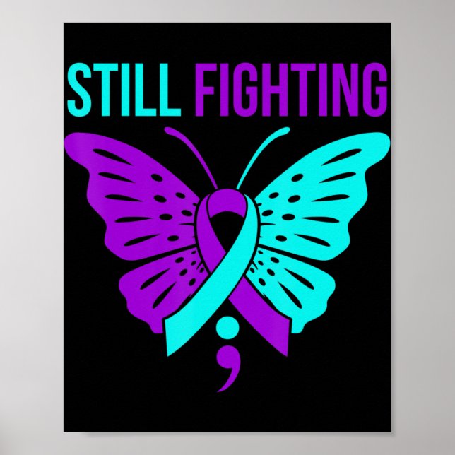 Poster Ainda lutando contra a conscientização para o suic (Frente)