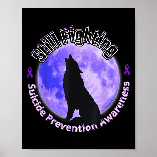 Poster Ainda Lutando Lobo de Conscientização sobre Preven (Frente)