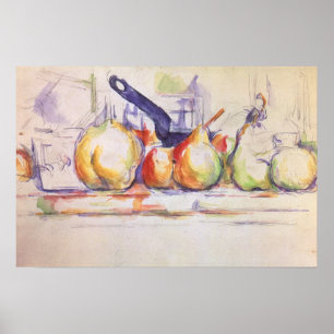 Pôster Ainda vida com a caçarola por Paul Cezanne
