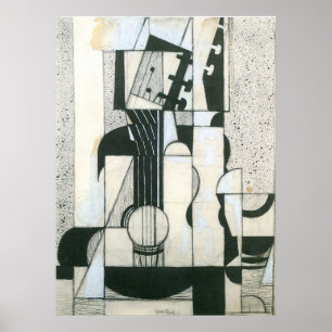 Pôster Ainda vida com a guitarra por Juan Gris
