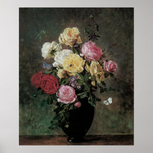Pôster Ainda vida com as flores no vaso por Olaf