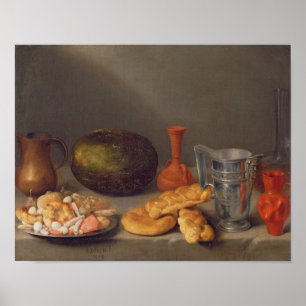Poster Ainda vida com pão, 1648