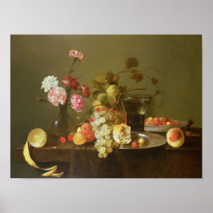 Poster Ainda vida da fruta e das flores