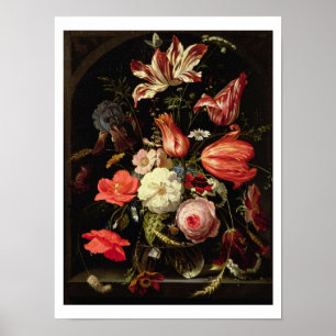 Poster Ainda vida das flores em uma borda