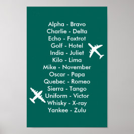Poster Air Cadet Pilot Air Traffic Alphabet Airplanes