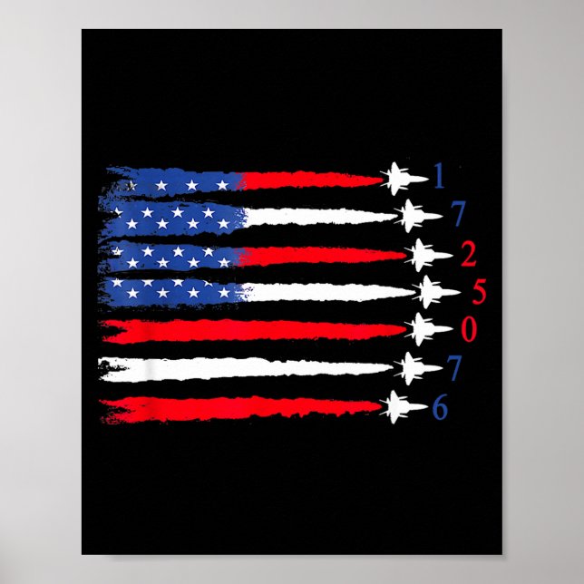 Poster Air Force American Flag 4th Of July 2026 Funny Gif (Frente)