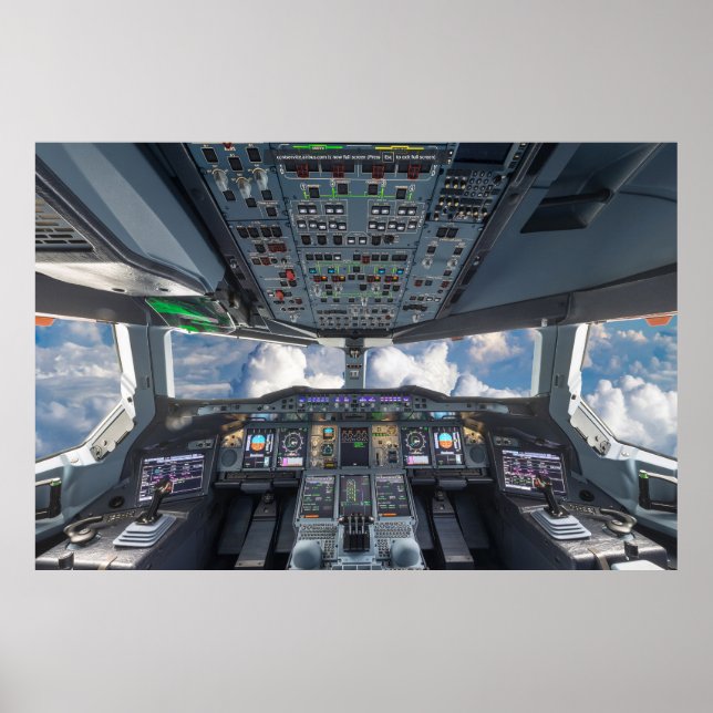 Poster Airbus A380 Cockpit (Frente)