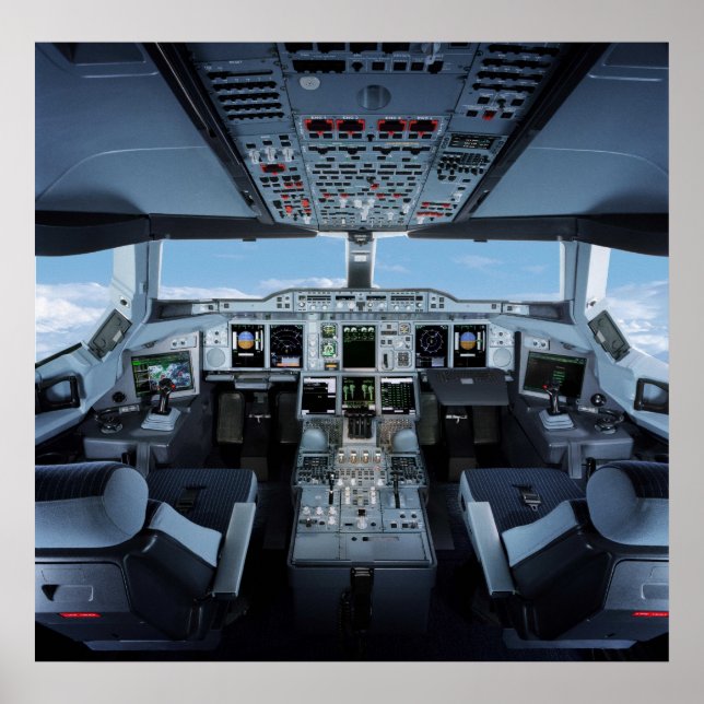 Poster Airbus A380 - Cockpit HD (Frente)