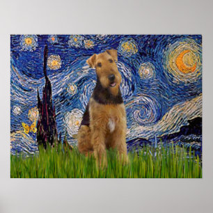 Pôster Airedale Terrier (#1) - Noite Estrelada