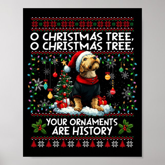 Poster Airedale Terrier Christmas Tree Decorations Dog Lo (Frente)