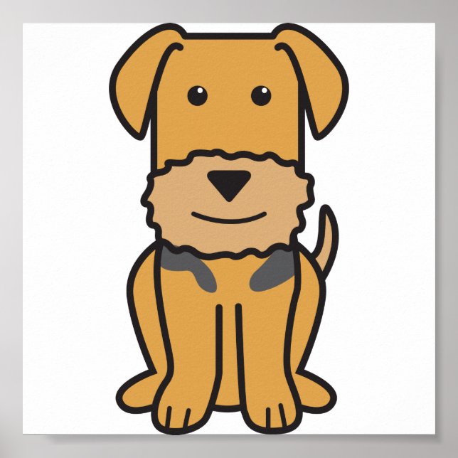 Poster Airedale Terrier Dog Cartoon (Frente)