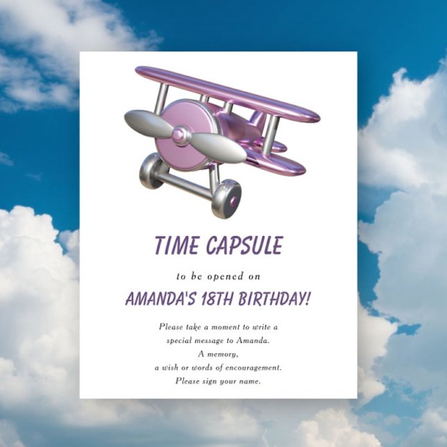 Poster Airplane Time Capsule 1st birthday (Criador carregado)