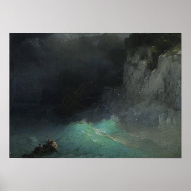Poster Aivazovsky - A Tempestade 1861 (Frente)