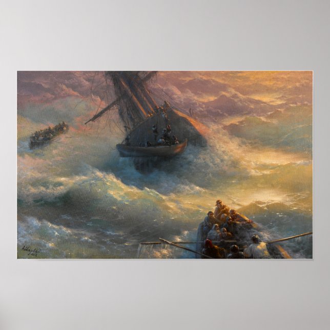 Poster Aivazovsky - Abandonando o Navio (Frente)